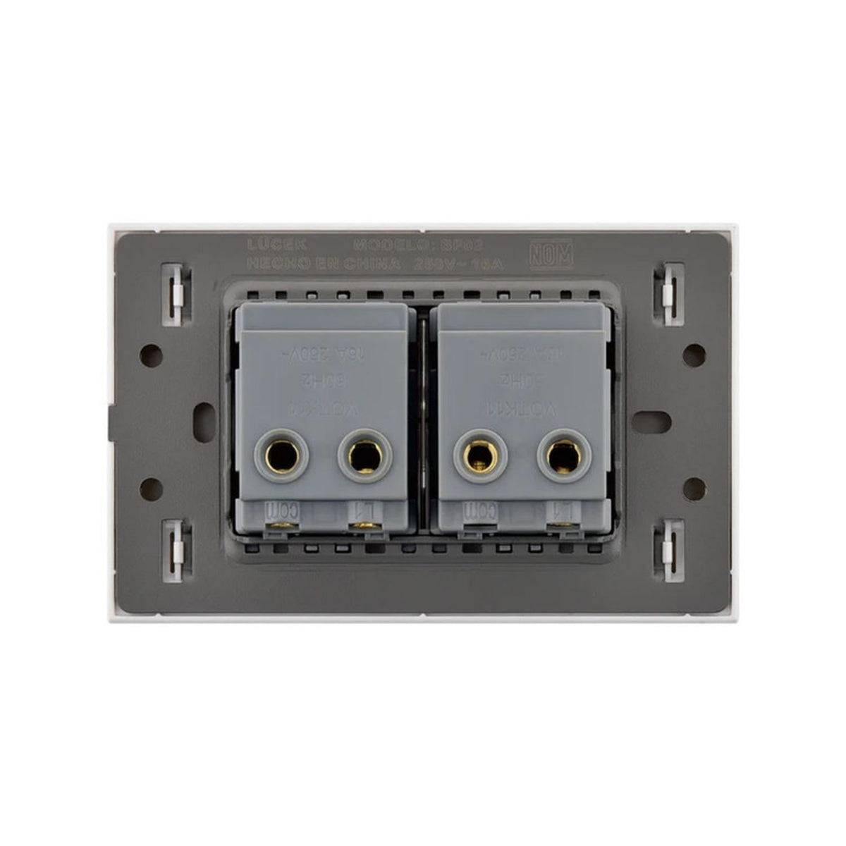Placa Con 2 Apagadores Sencillos 1.5 Módulos Lucek Flat - Flash Sales