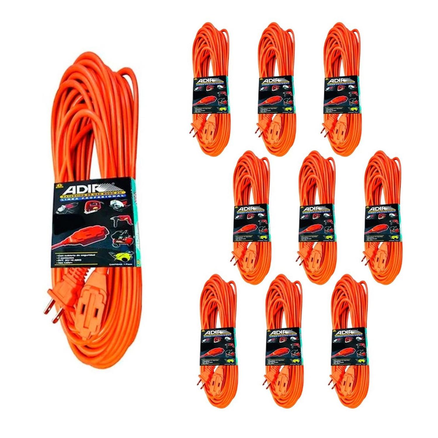 Extensión Eléctrica Uso Rudo 6 mts Adir Caja 10 Pz - Flash Sales