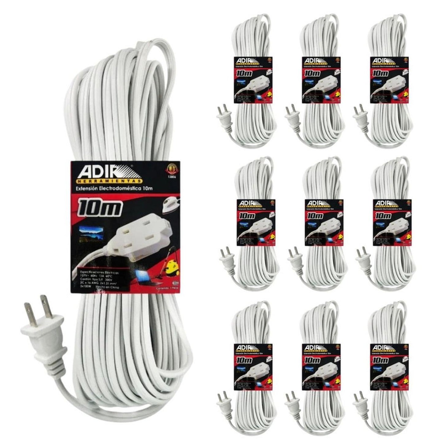 Extensión para Electrodomésticos 10 mts Adir Caja 10 Pz - Flash Sales