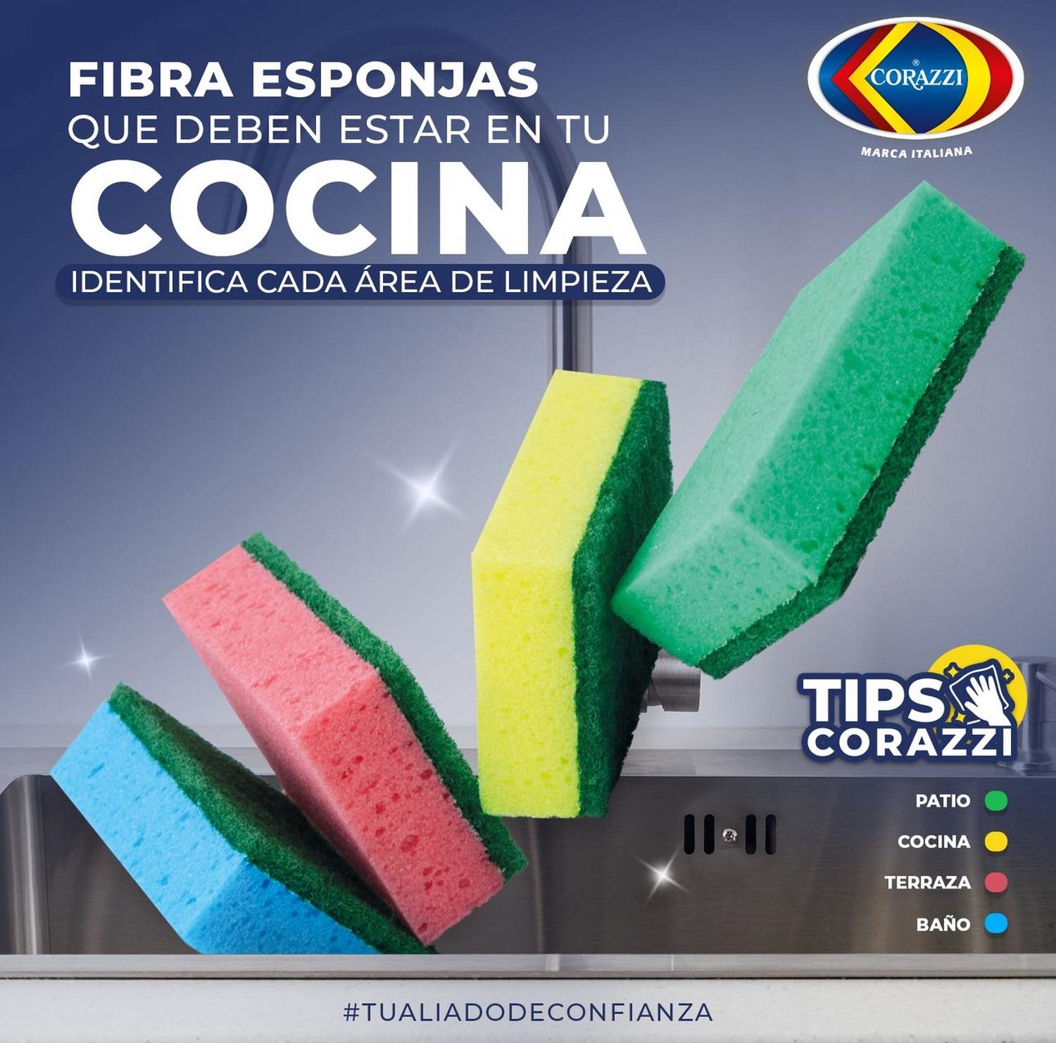 Fibra Esponja Economica Corazzi Irregular de 12 Paquetes - Flash Sales