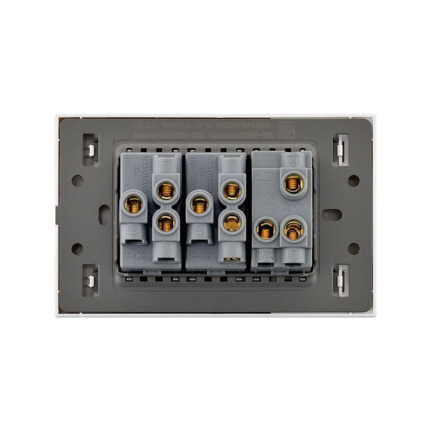 Placa Con 1 Apagador De Escalera Y 2 Contactos Lucek FlatPack 6 - Flash Sales