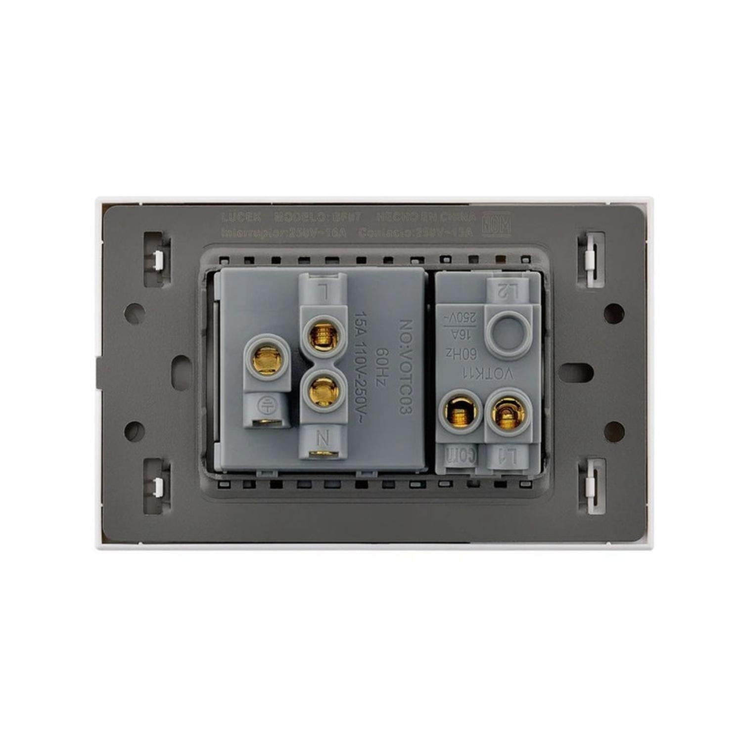 Placa Con 1 Apagador Y 1 Contacto Lucek Flat Pack 6 - Flash Sales