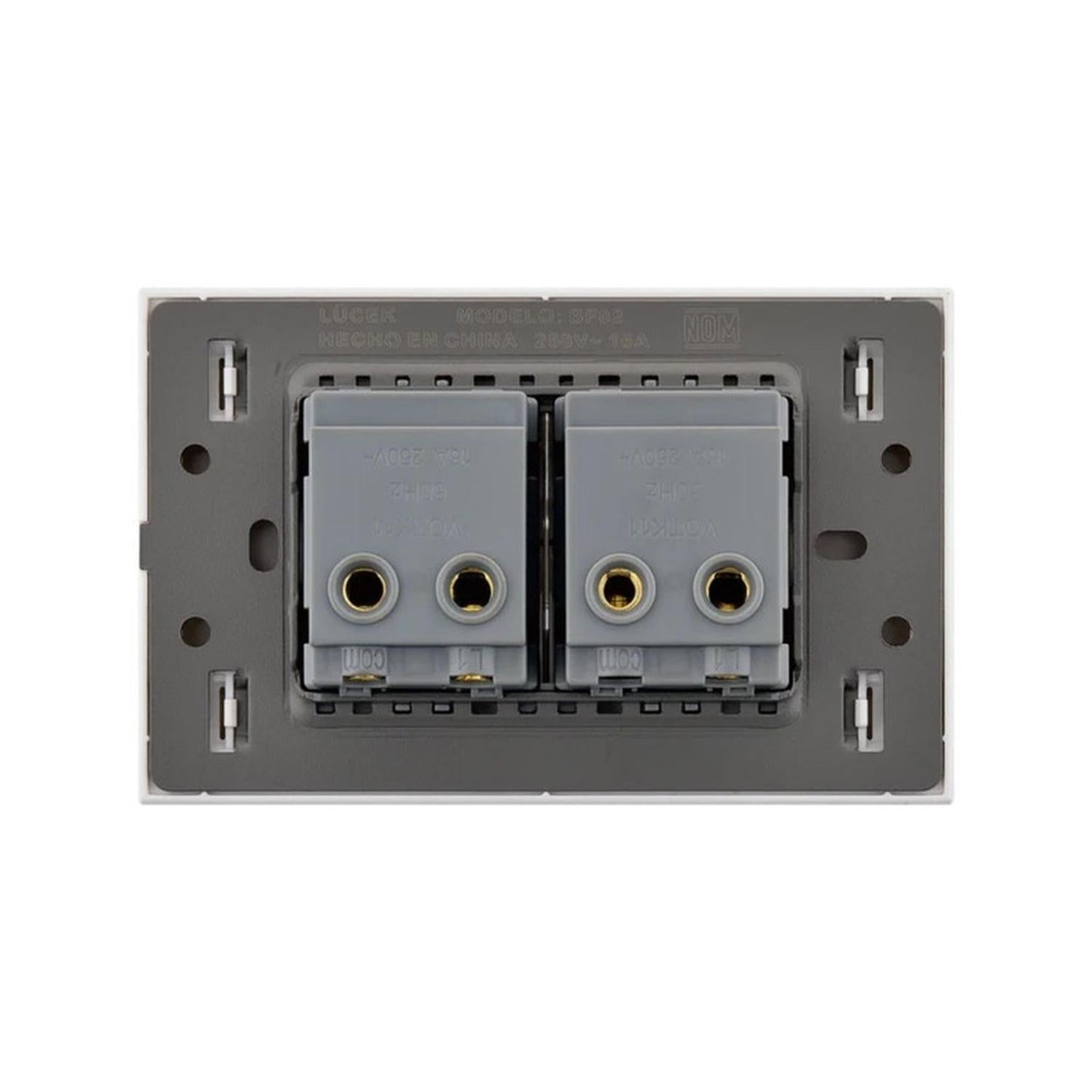 Placa Con 2 Apagadores Sencillos 1.5 Módulos Lucek Flat - Flash Sales