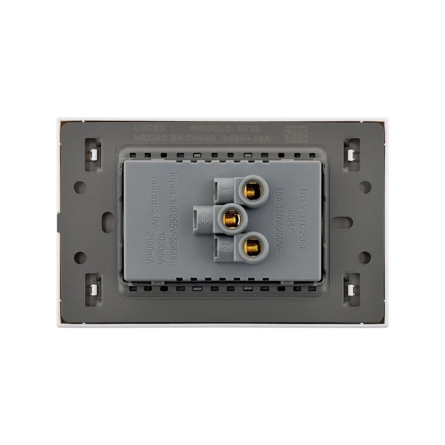 Placa Con 2 Contactos Y 2 Entradas USB Lucek FlatPack 12 - Flash Sales