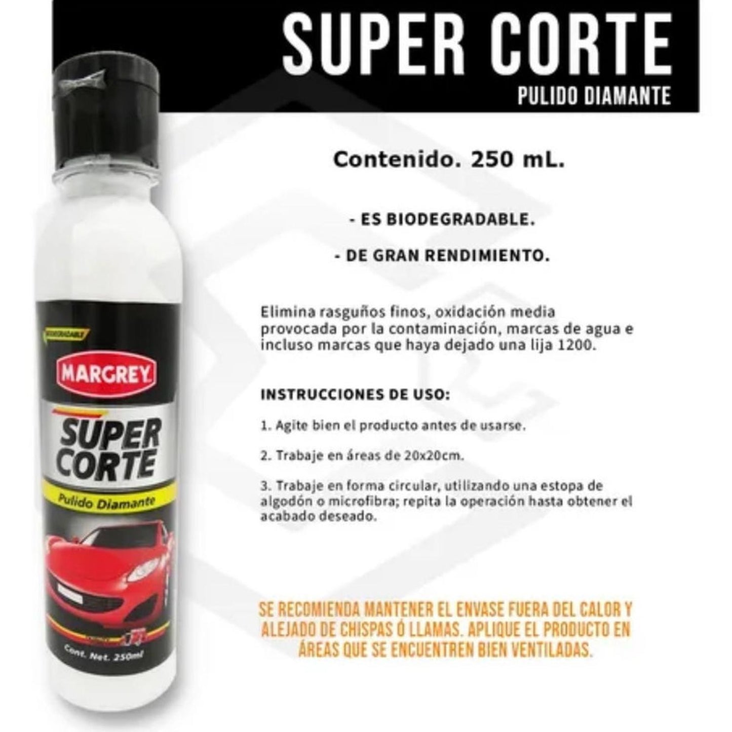 Pulimento Super Corte 250 ml Margrey Caja 12 Piezas - Flash Sales