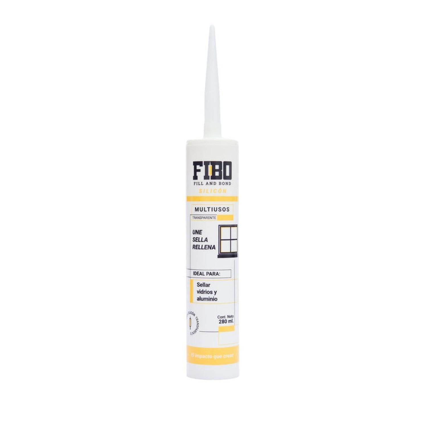 Silicon 100% Multiusos Transparente Fibo 280 ml Caja 12 Pz - Flash Sales
