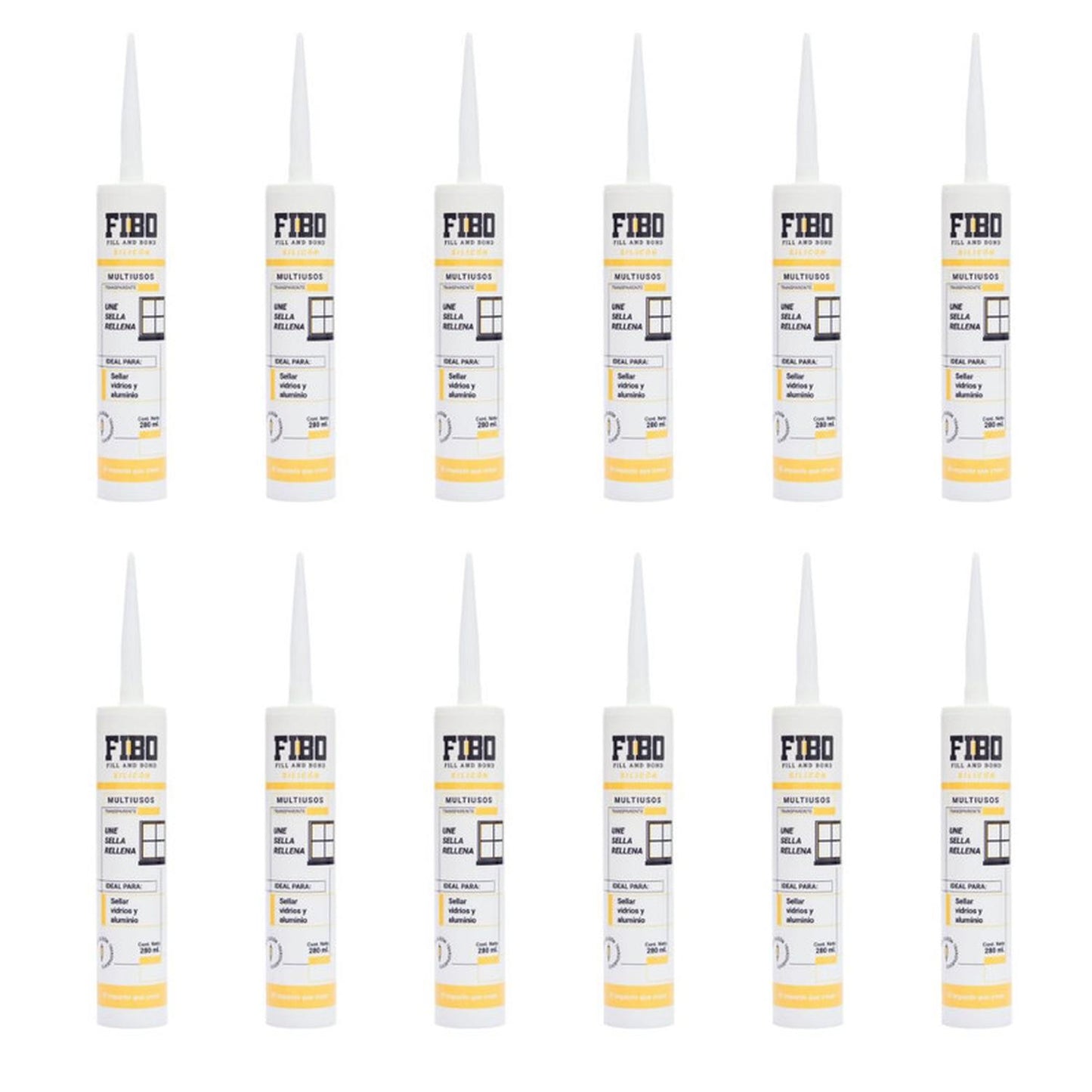 Silicon 100% Multiusos Transparente Fibo 280 ml Caja 12 Pz - Flash Sales