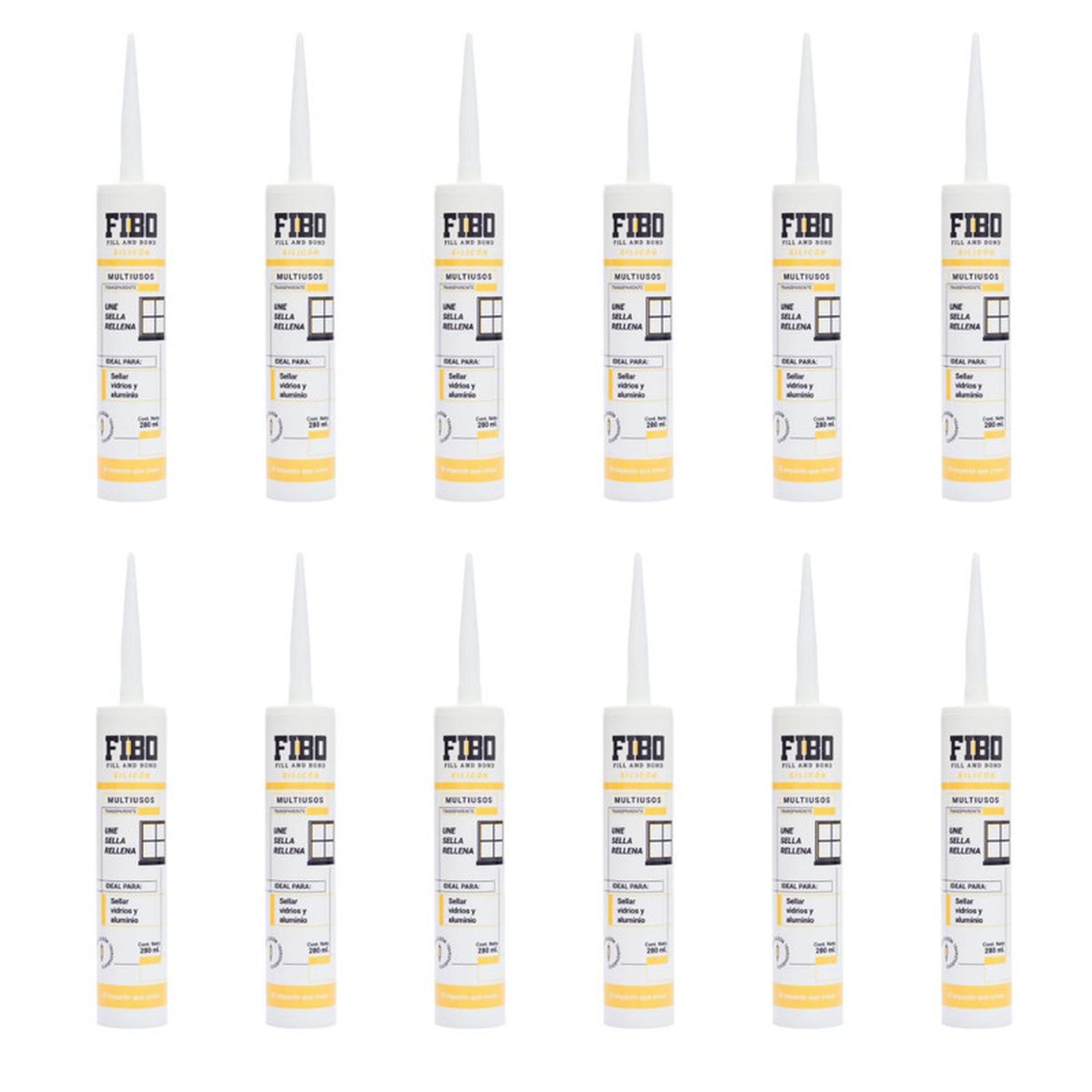 Silicon 100% Multiusos Transparente Fibo 280 ml Caja 12 Pz - Flash Sales